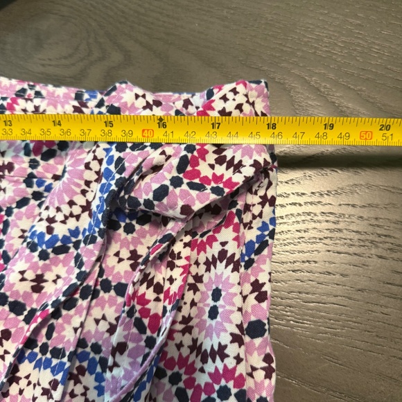 Loft Mosaic Midi Wrap Skirt Linen Blend Size 14 - Picture 5 of 8